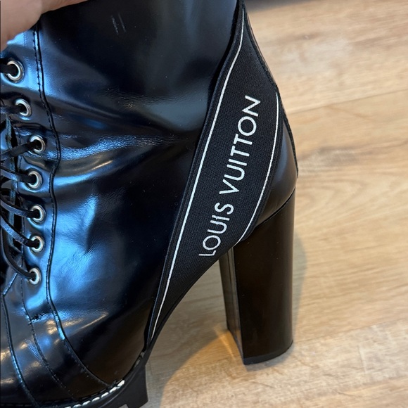 Louis Vuitton Black Patent Leather Combat Boots - Picture 4 of 15